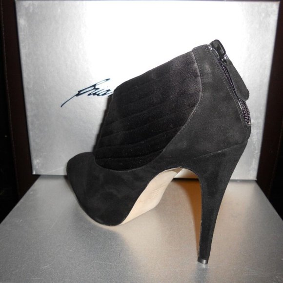 Brian Atwood DASHA Suede Satin Platform Ankle Booties Boots Shoes - Picture 7 of 12